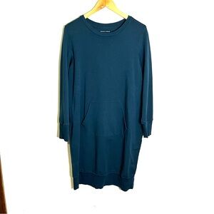 Universal Standard Bree sweatshirt Teal Midi Dress pullover sz XS pocket